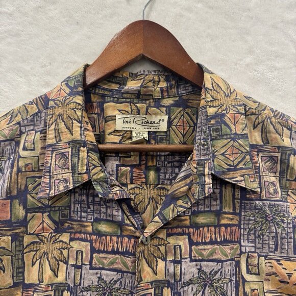Vtg Tori Richard Hawaiian Shirt Cotton Lawn Mens Size 2XL Palm Tree Made in USA - Picture 3 of 7